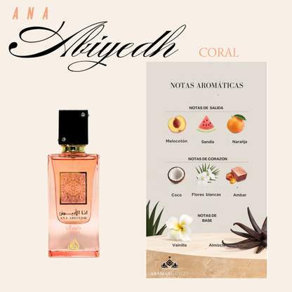 Lattafa Ana Abiyedh Coral Eau de Parfum 60ml - Long Lasting Elegant Unisex Fragrance for Men & Women