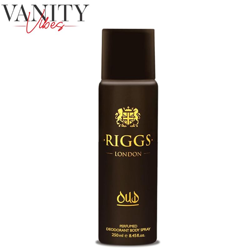 Riggs London Oud Perfumed Deodorant Body Spray 250ml Long-Lasting Rich & Exotic Fragrance