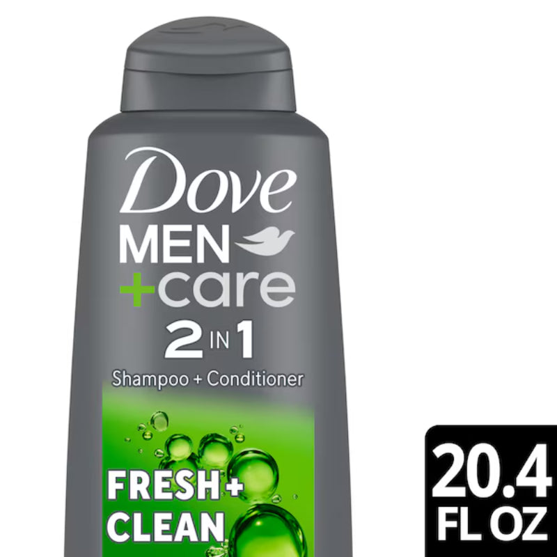 Dove Men+Care Fresh & Clean 2-in-1 Shampoo & Conditioner 603ml Refreshing Clean & Stronger Hair