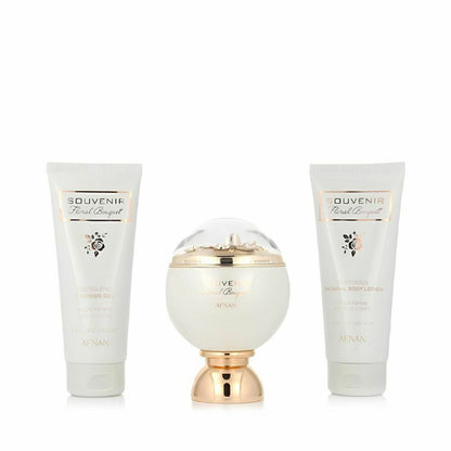 Afnan Souvenir Floral Bouquet Gift Set, EDP 100ml / Shower gel 100ml / Natural Body Lotion 100ml