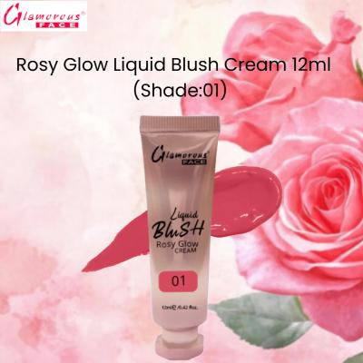 Glamorous Face Rosy Glow Liquid Blush Cream 12ml (Shade:01)
