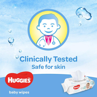 Huggies Pure Clean Baby Wipes 64 Sheets - Gentle Unscented Soft & Safe Skin Care for Newborns