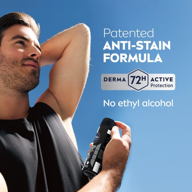 Nivea Men Black & White Invisible Antiperspirant Deodorant Spray Original 72H Active Protection 250ml