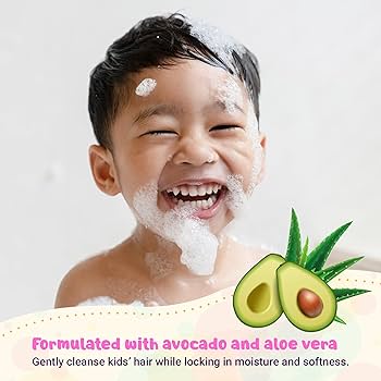 Only Kids Avocado Shampoo 350ml - Gentle Tear-Free Kids Hair Care Shampoo for Soft Smooth Hair, Mild Cleansing, Nourishment &