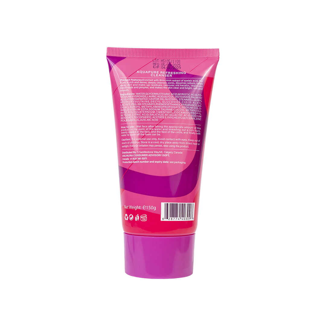 Only Aura Aquapure Refreshing Face Wash 150g - Deep Cleansing Skincare Face Wash for Oil Control, Dirt Removal, Hydration Boo