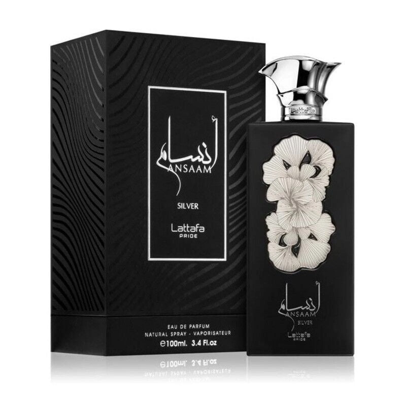 Lattafa Pride Ansaam Silver Eau de Parfum 100ml - Long Lasting Luxury Arabic Fragrance for Men