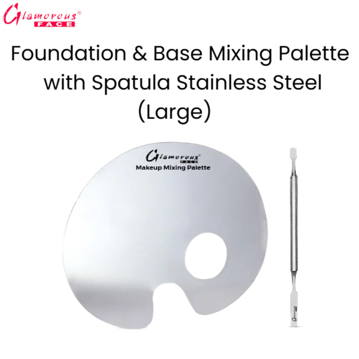 Glamorous Face Foundation & Base Mixing Palette with Spatula Stainless Steel (Large)