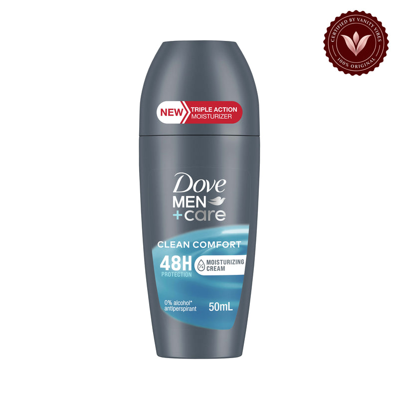 Dove Men + Care Clean Comfort 48H Protection Anitiperpirant Roll On 50ml — alternate view, white background
