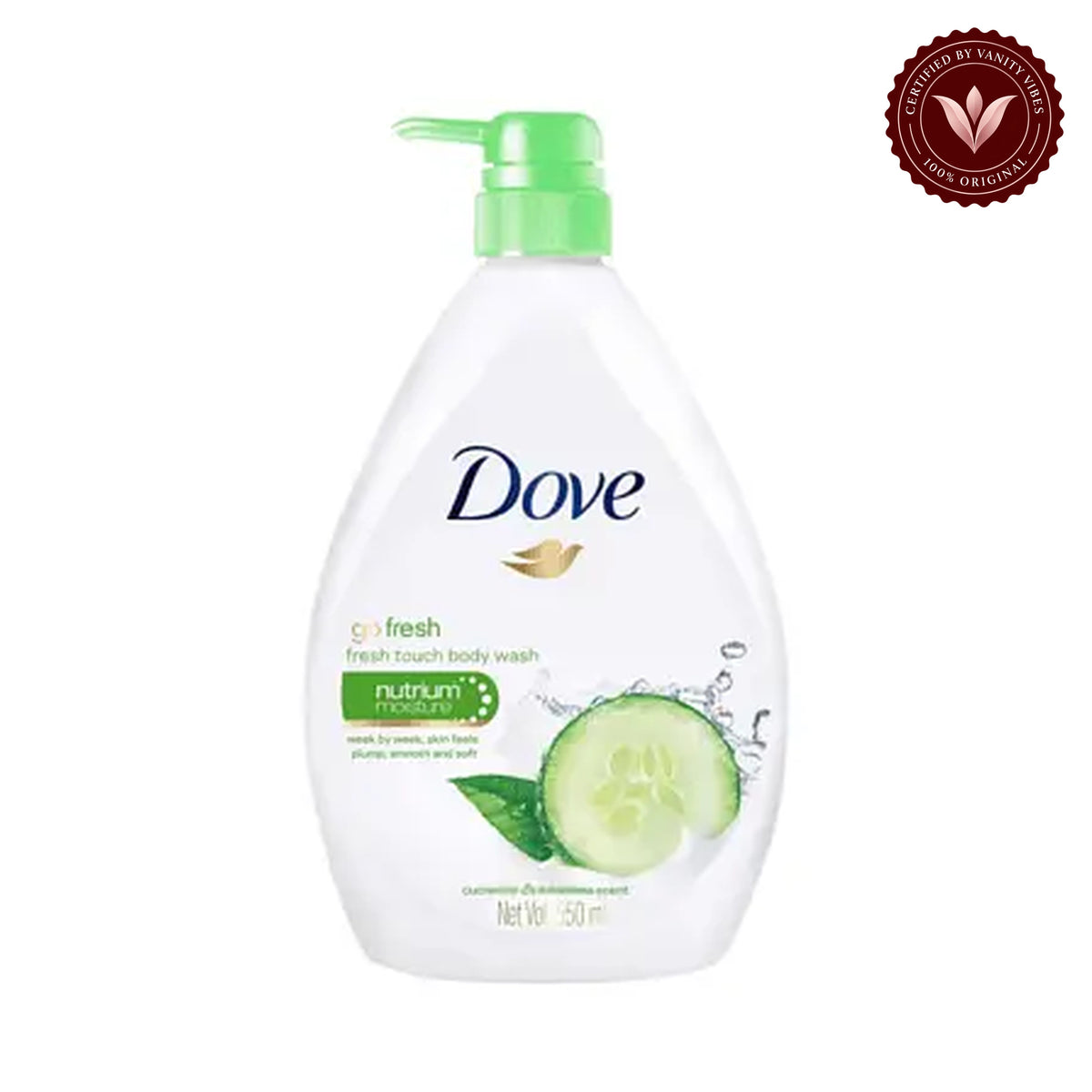 Dove Go Fresh Touch Body Wash Cucumber & Green Tea 550ml — front view, white background