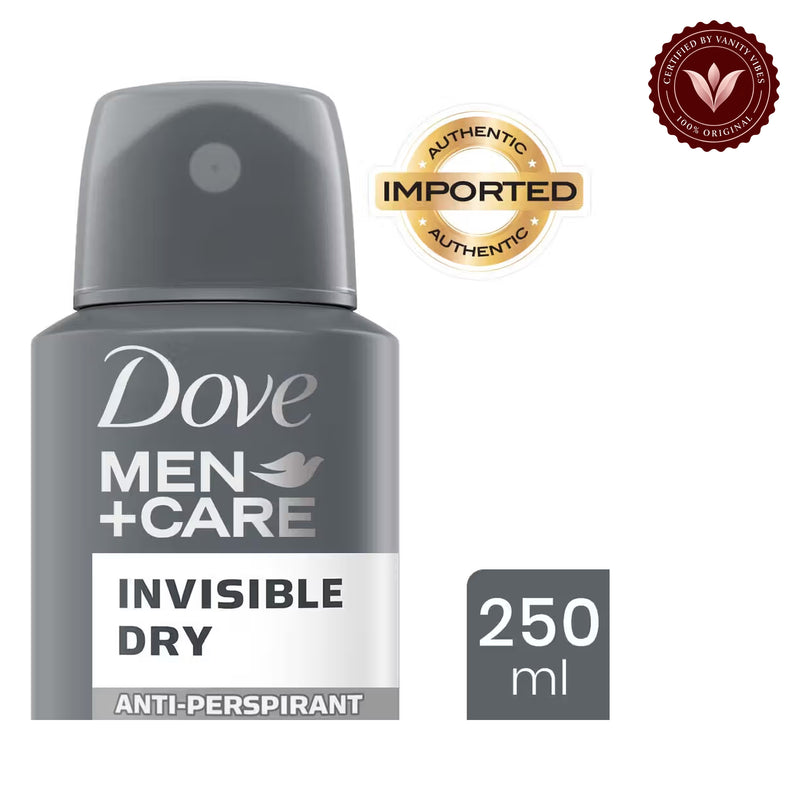 Dove Men+Care Invisible Dry Anti-Perspirant Deodorant Spray for Men 250ml — alternate view, white background