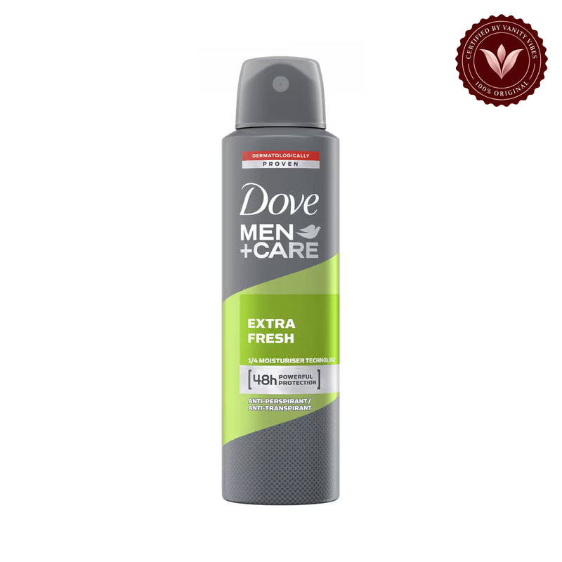 Dove Men+Care Extra Fresh Anti-Perspirant Deodorant Spray for Men 250ml — front view, white background