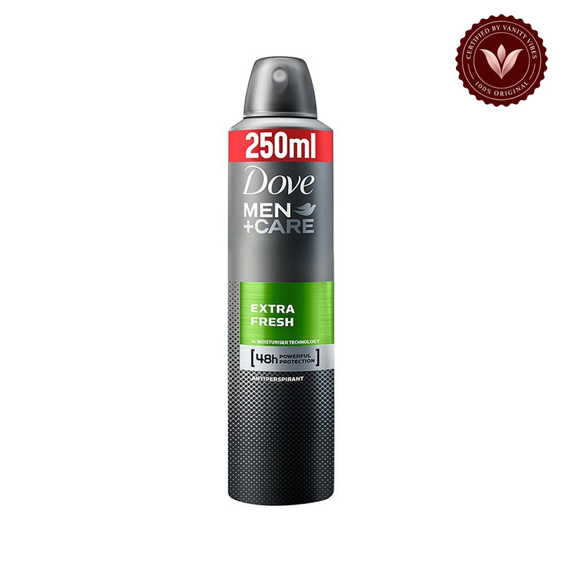 Dove Men+Care Extra Fresh Anti-Perspirant Deodorant Spray for Men 250ml — alternate view, white background