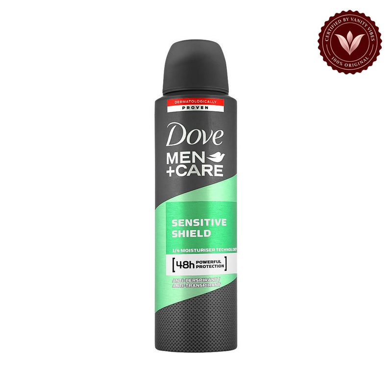 Dove Men + Care Sensitive Shield Anti-Prespirant Deodorant Spray 150ml — front view, white background
