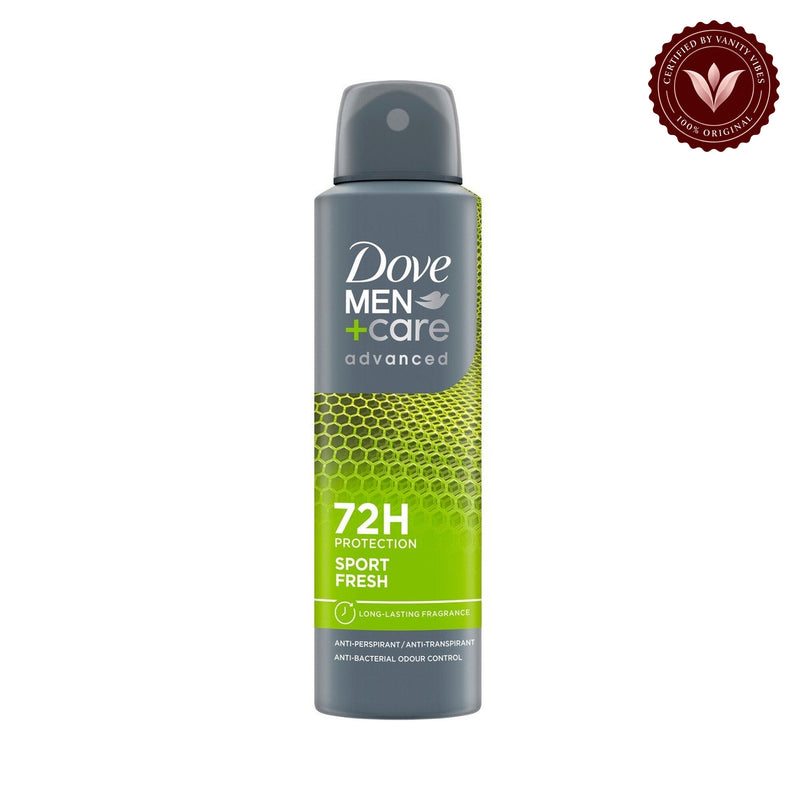 Dove Men + Care Sport Fresh 72H Anti-Transpirant Deodorant Spray 150ml — alternate view, white background
