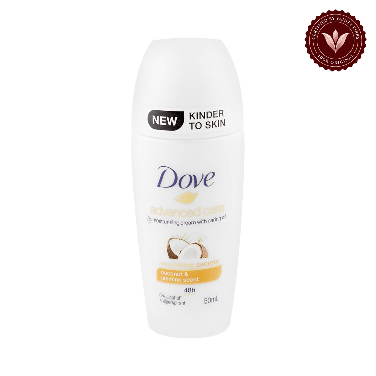 Dove Advanced Care Anti perspirant Coconut & Jasmine Roll On 50ml — alternate view, white background
