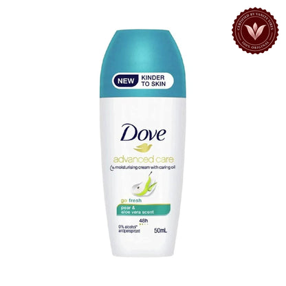 Dove Advanced Care Anti Perspirant Pear & Aloe Vera Roll On 50ml — front view, white background
