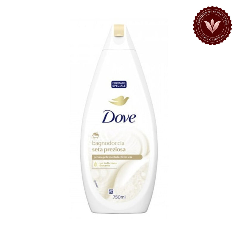 Dove Bagnodoccia Seta Preziosa (Body Wash) 750ml — front view, white background