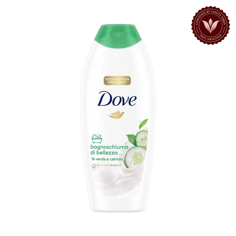 Dove Bagnoschiuma Tè Verde E Cetriolo (Shower Gel) 700 + 50ml — front view, white background