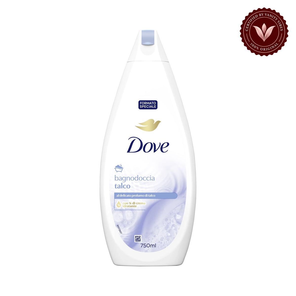 Dove Bagnodoccia Talco (Body Wash) 750ml — front view, white background