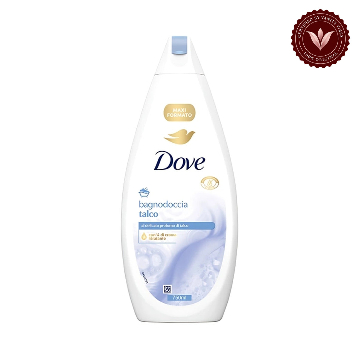 Dove Bagnodoccia Talco (Body Wash) 750ml — alternate view, white background