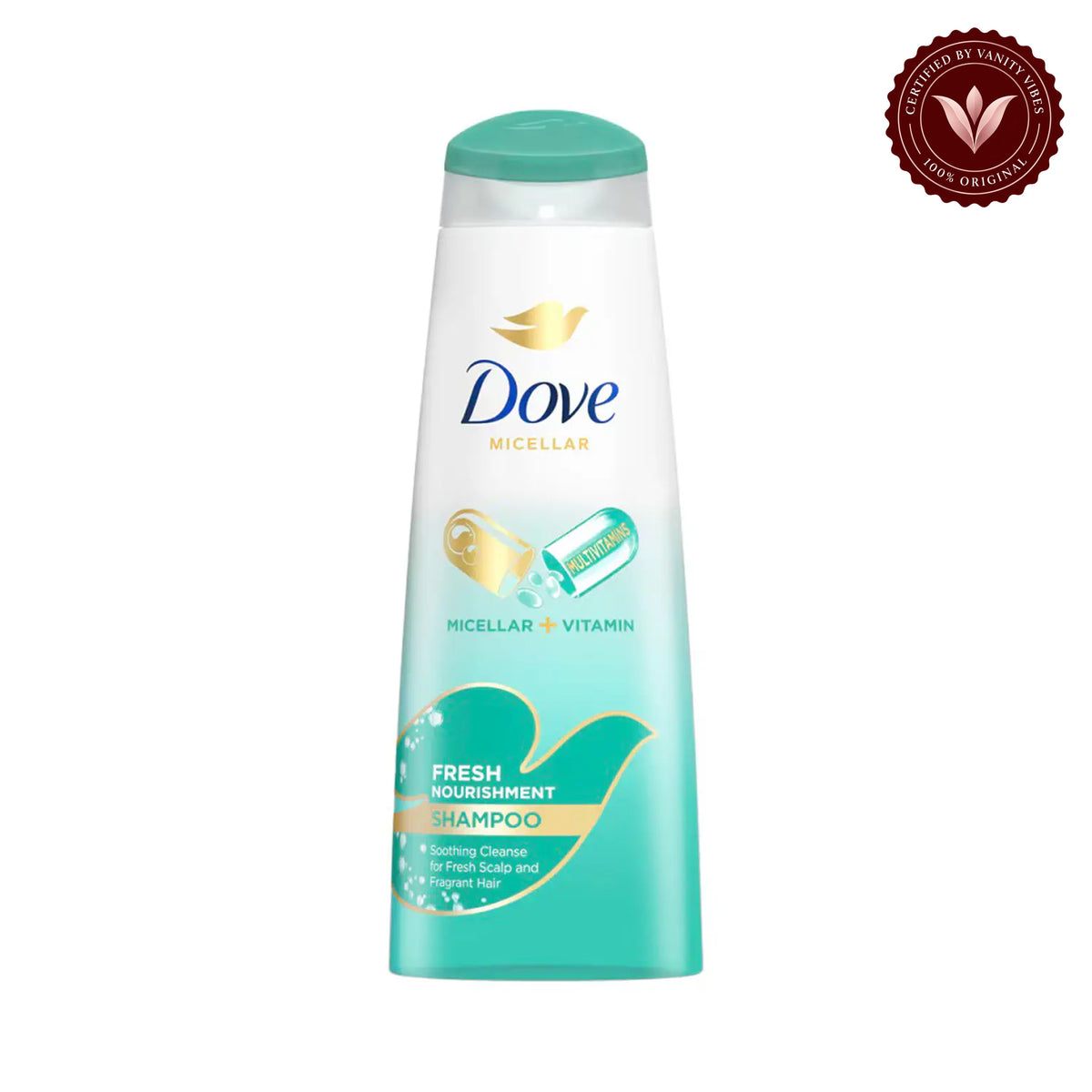 Dove Nutritive Solutions 48hr Freshness Fresh Nourishment Shampoo 340ml — alternate view, white background
