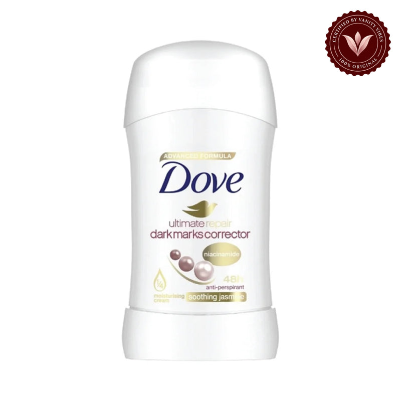 Dove Ultimate Repair Dark Marks Corrector Soothing Jasmine Anti-Perspirant Deodorant Stick for Women 40g — alternate view, white background