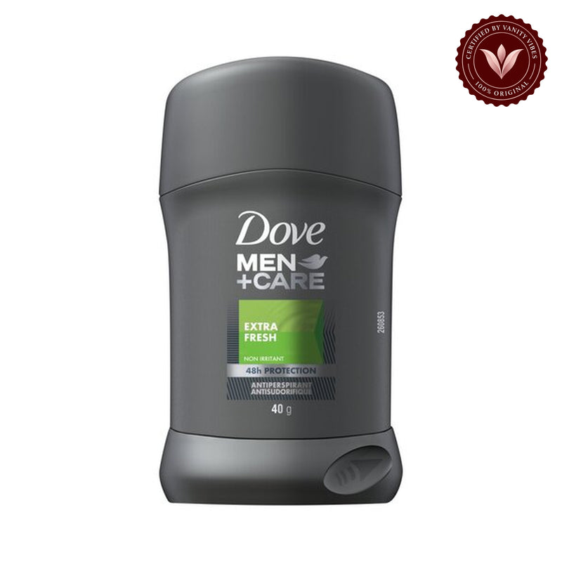 Dove Men+Care Extra Fresh Non-Irritant 48H Anti-Perspirant Deodorant Stick 40g — alternate view, white background