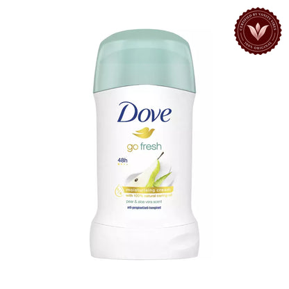 Dove Go Fresh Pear & Aloe Vera 48H Anti-Perspirant Stick 40g — front view, white background