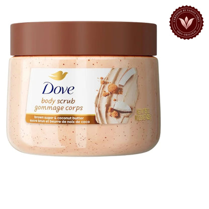 Dove Exfoliating Body Scrub Brown Sugar & Coconut Butter 425g - Gommage Corps Body Polish for Smooth & Soft Skin — alternate view, white background