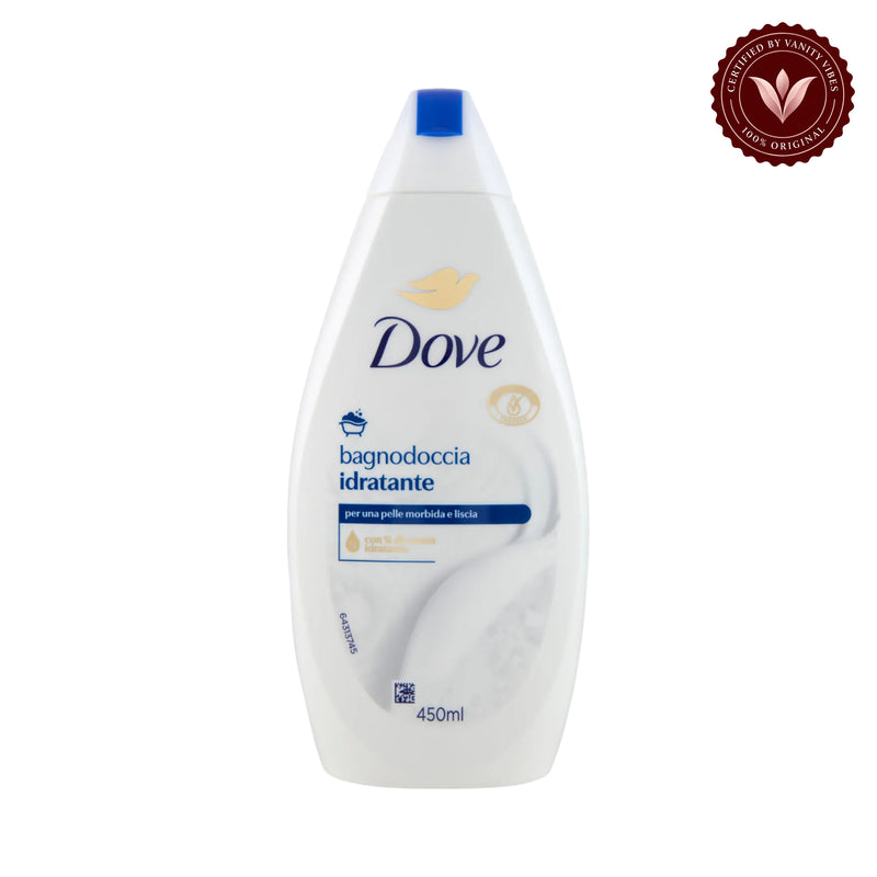 Dove Idratante Moisturizing Shower Gel 450ml - Gentle Hydrating Body Wash for Smooth & Soft Skin — front view, white background