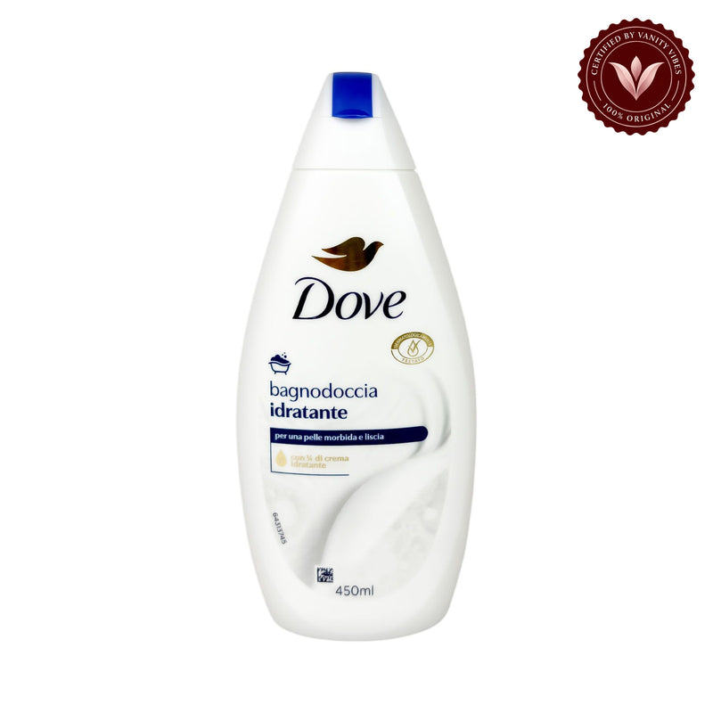 Dove Idratante Moisturizing Shower Gel 450ml - Gentle Hydrating Body Wash for Smooth & Soft Skin — alternate view, white background