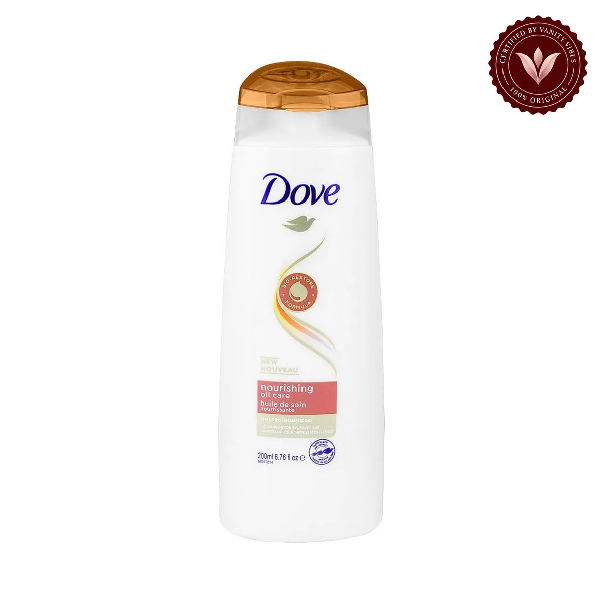 Dove Nourishing Oil Care Shampoo 200ml Hair Care Product — front view, white background