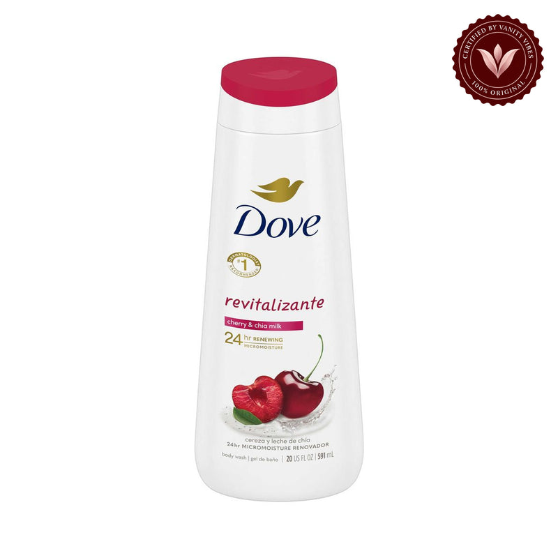 Dove Body Wash With Chia Milk and Cherry 20 fl oz-591ml — front view, white background