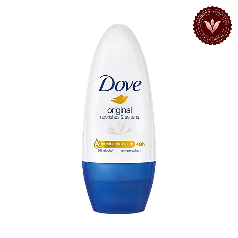 DOVE Women Antiperspirant Deodorant Roll-On for refreshing 48-hour protection, Original, alcohol free, 40ml — front product image