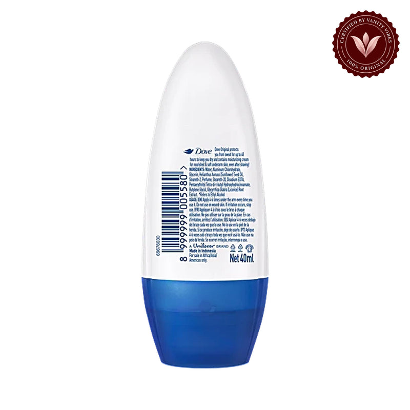 DOVE Women Antiperspirant Deodorant Roll-On for refreshing 48-hour protection, Original, alcohol free, 40ml — alternate product image