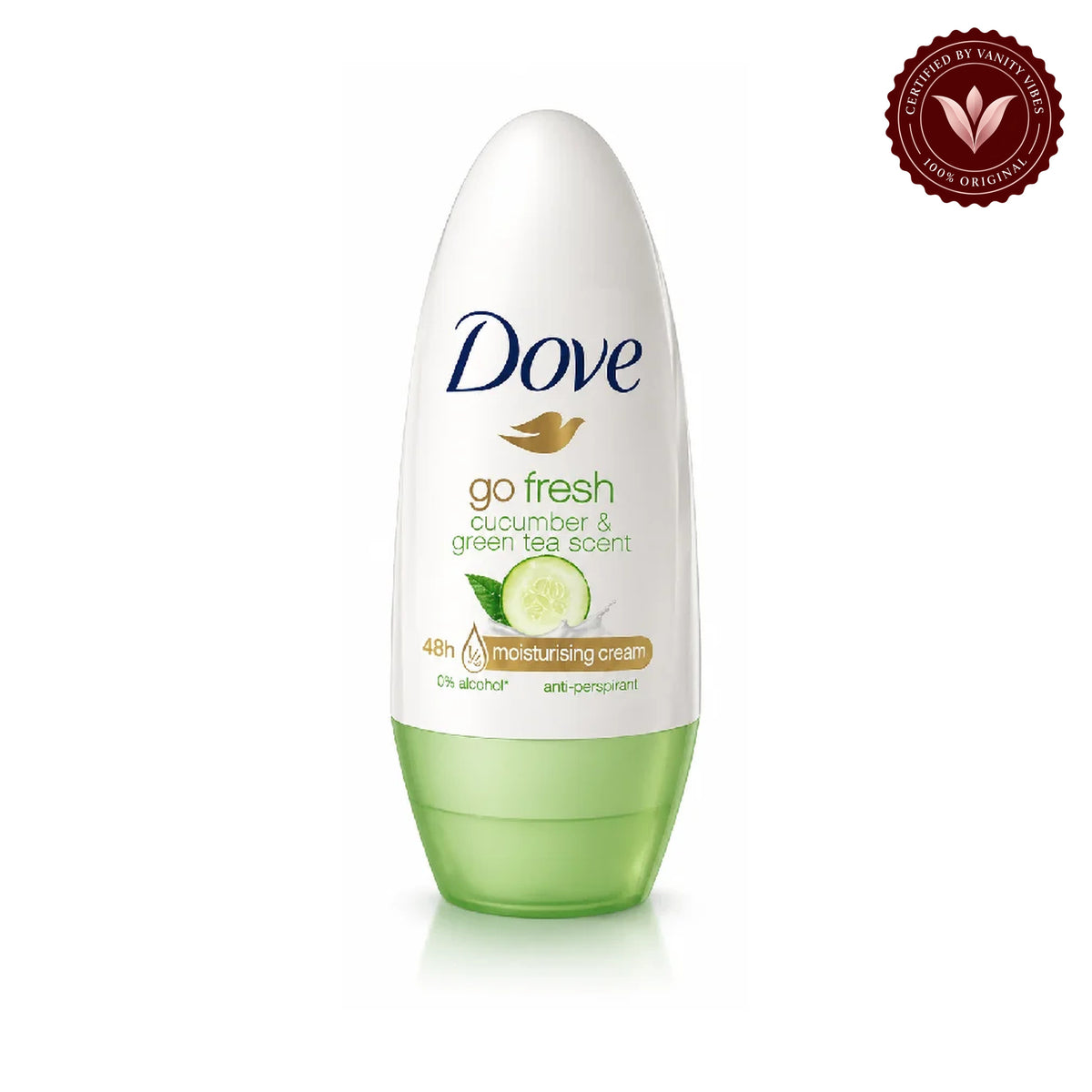 Dove Go Fresh Cucumber & Green Tea 48-Hour Anti-Perspirant Deodorant Roll On- for Women-40ml — alternate view, white background