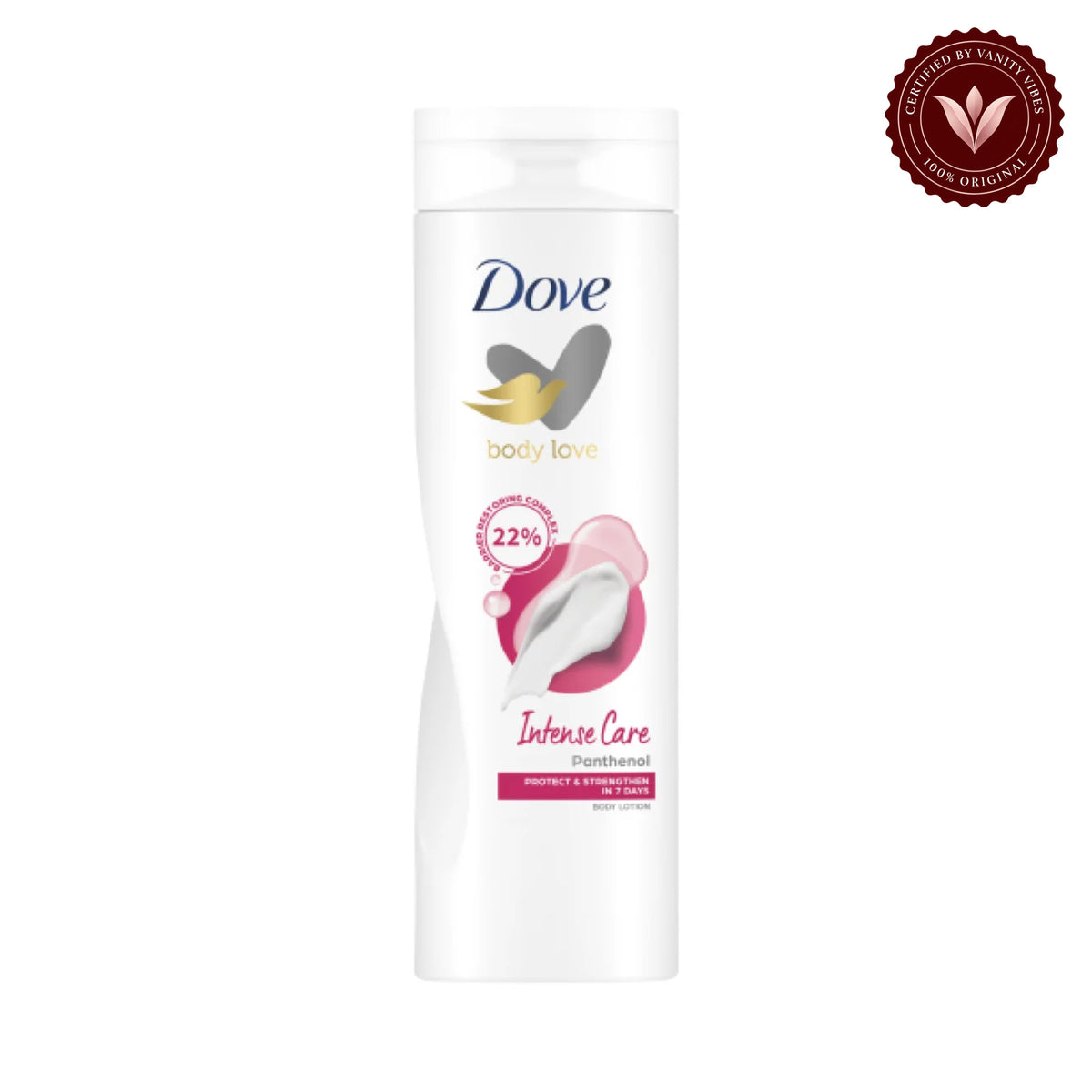 Dove Body Love Intense Care Panthenol Body Lotion-250 ml — front view, white background