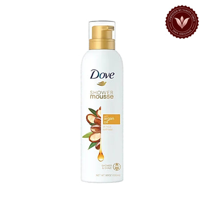 Dove shower mousse with Argan oil 24 hours softness-200ml — alternate view, white background