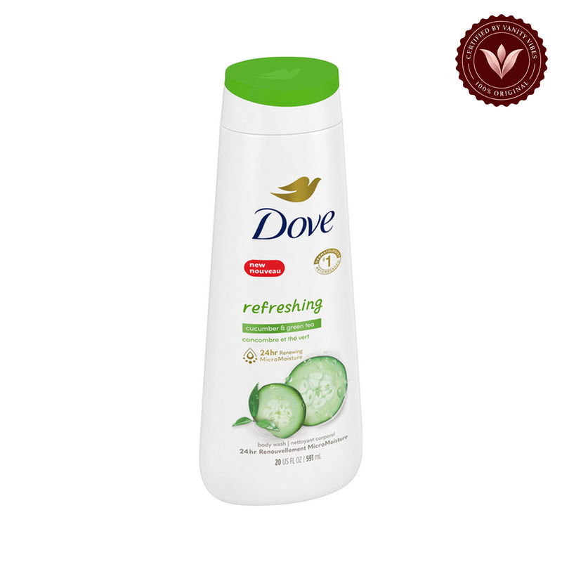 Dove Refreshing Cucumber & Green Tea Scent Body Wash 20 fl oz-591ml — front view, white background