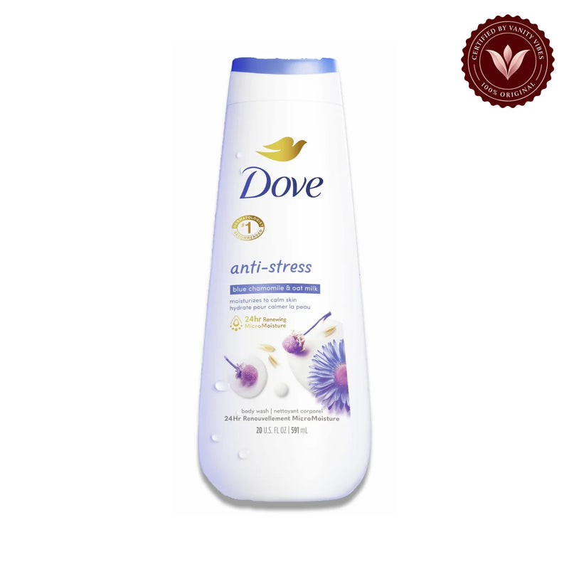 Dove Anti-Stress Body Wash With Chamomile and Oat Milk 20 fl oz-591ml — alternate view, white background