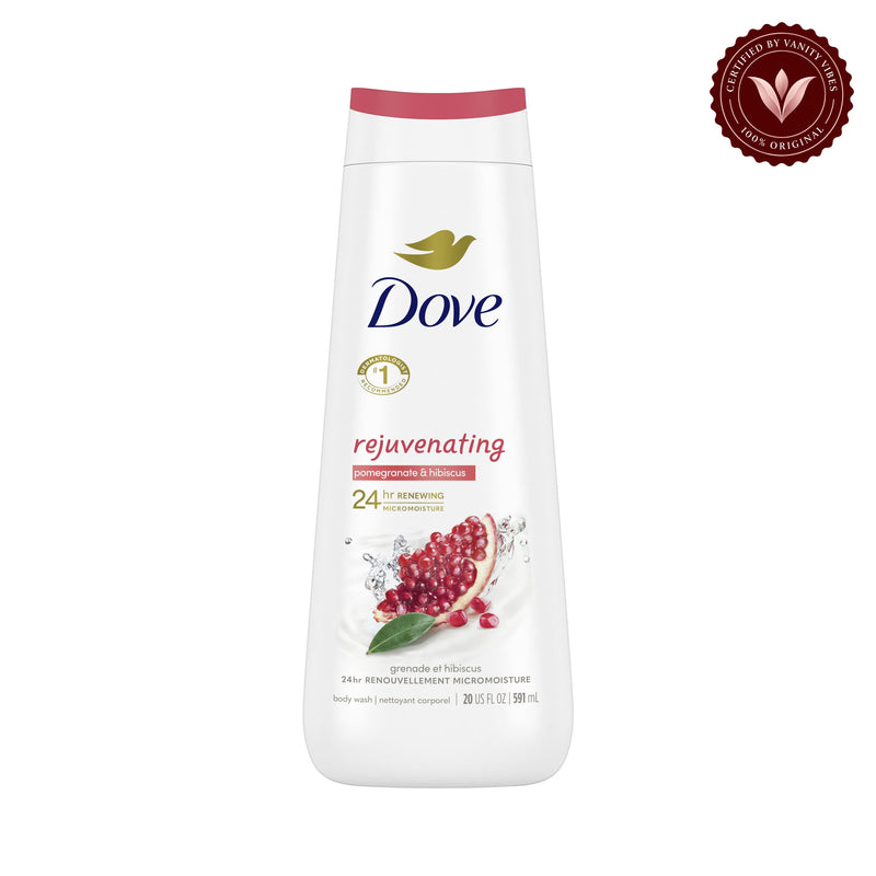 Dove Enrgize Pomegranate + Acai Body Wash 20 fl oz-591ml — front view, white background