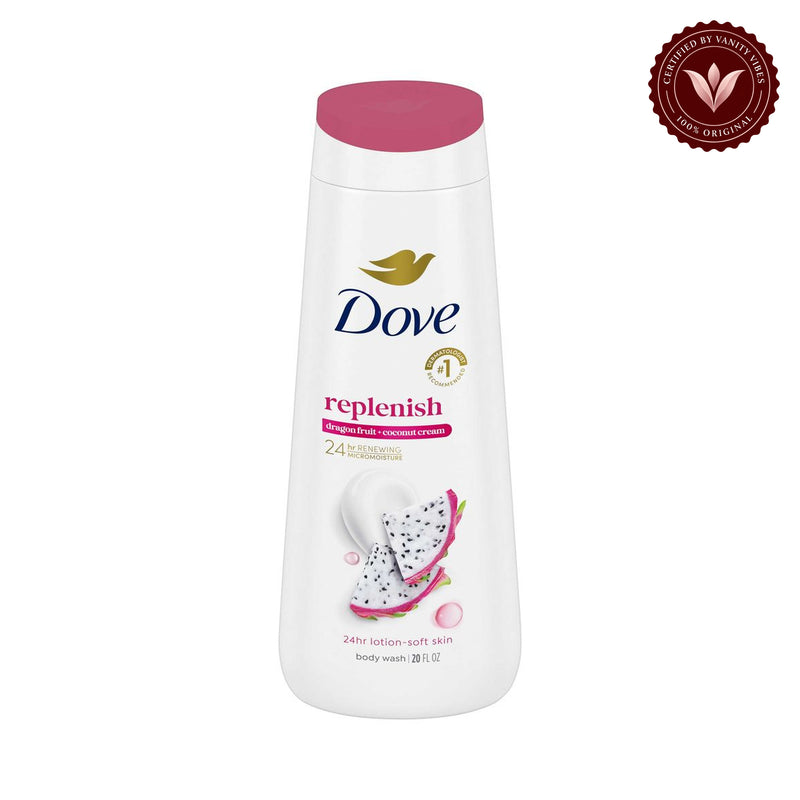 Dove Replenish Dragon Fruit & Coconut Cream Body Wash — alternate view, white background