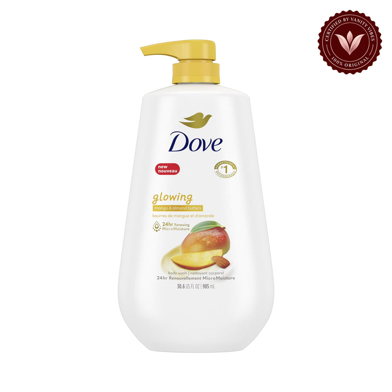 Dove Beauty Glow Body Wash Pump - Mango & Almond Butter 24hr Lotion-Soft Skin - 30.6 fl oz 904ml — alternate product image