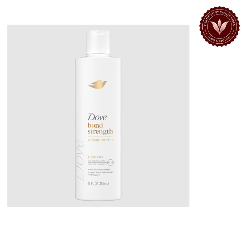 Dove Damage Therapy Bond Strength Shampoo 355ml - Strengthening Shampoo for Damaged & Weak Hair (USA) — alternate view, white background