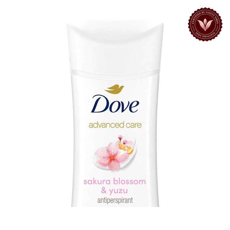 Dove Advanced Care Sakura Blossom & Yuzu Antiperspirant Stick Deodorant 2.6Oz-(74g) — alternate product view, centered on white background