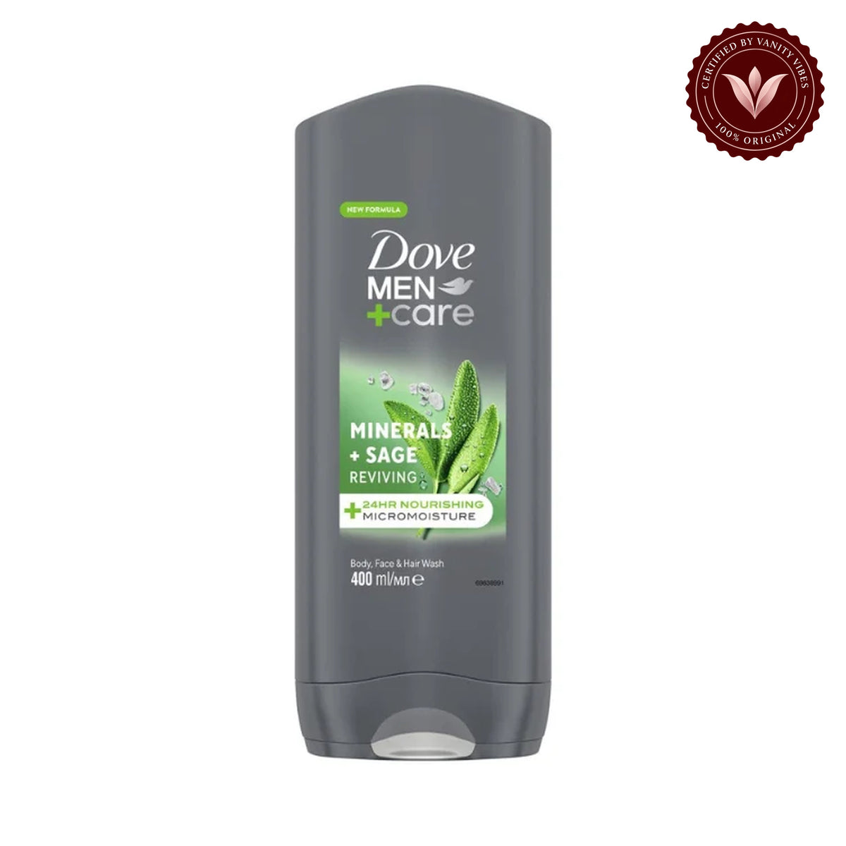 Dove Men+Care Mineral + Sage Reviving Body + Face Wash 400-ml — alternate view, white background