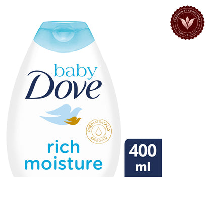 Dove Baby Dove Rich Moisture Body Lotion 400ml — front view, white background