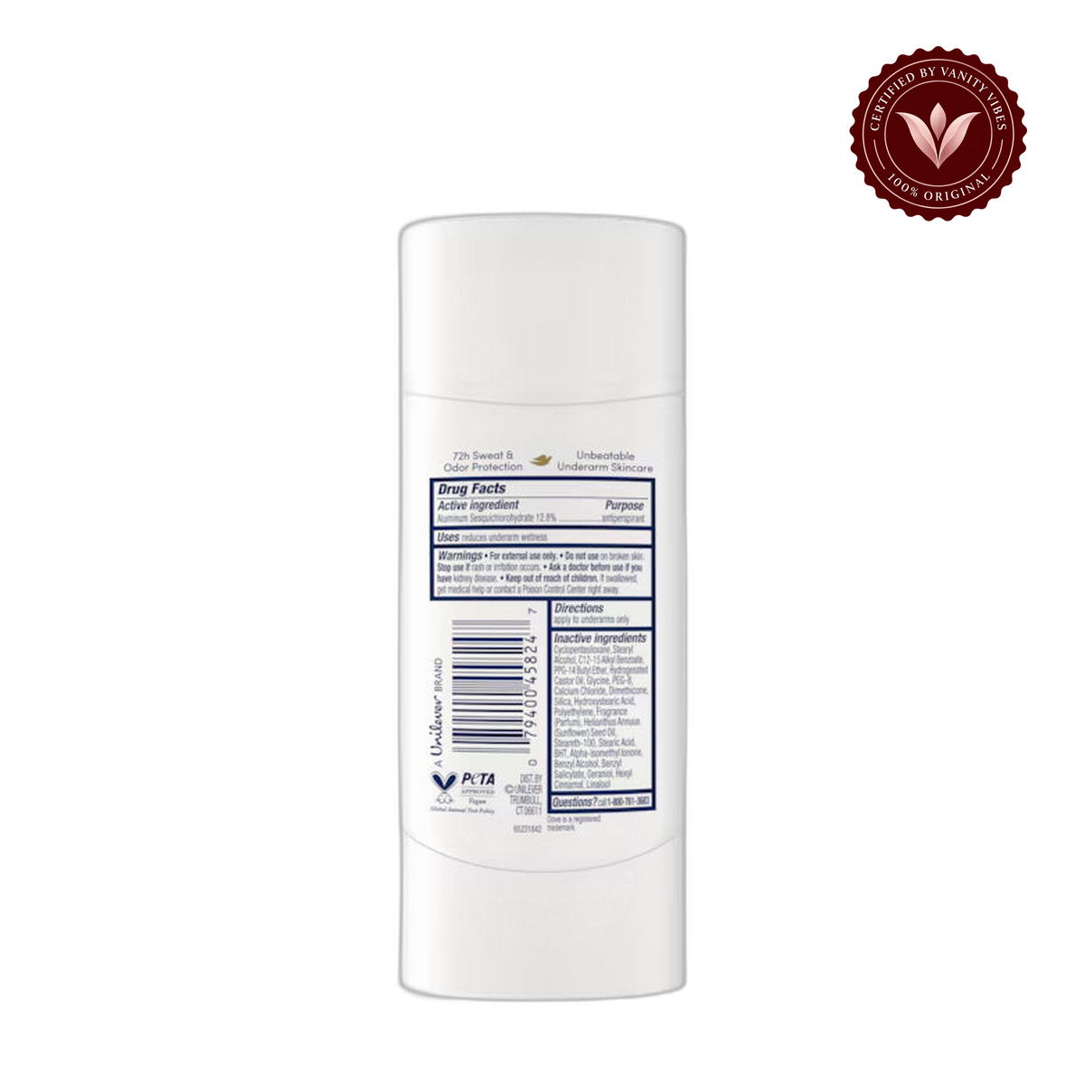 Dove Advanced Care Apple & White Tea Antiperspirant Stick Deodorants 2.6Oz-(74g) — front view, transparent background