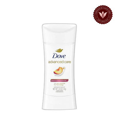 Dove Advanced Care Peach & Chamomile Tea Antiperspirant Stick Deodorant 2.6Oz-(74g) — alternate view, transparent background