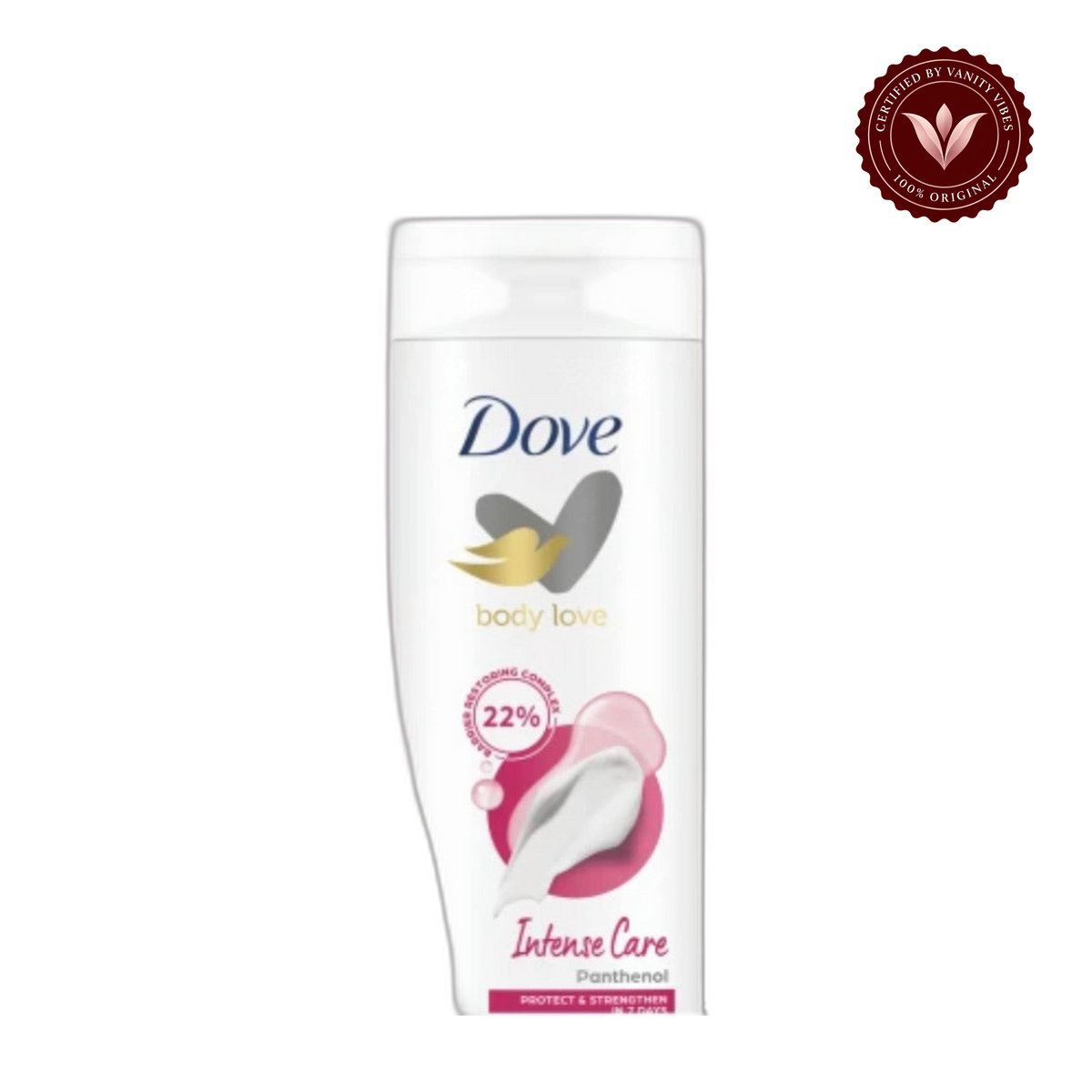 Dove Body Love Intense Care Panthenol Body Lotion-250 ml — front view, transparent background